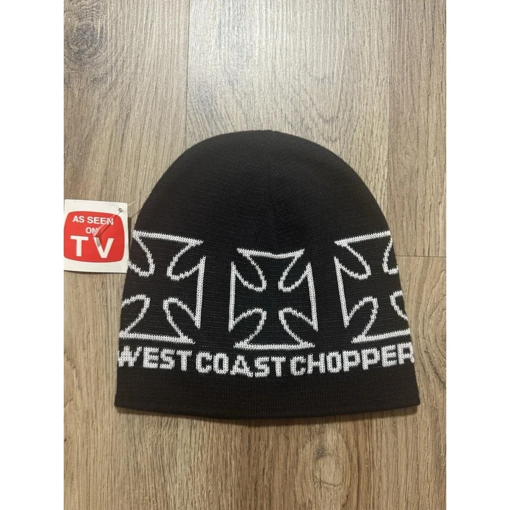 Vintage West Coast Choppers As Seen On TV Iron‎ Cross Beanie Hat DeadStock!